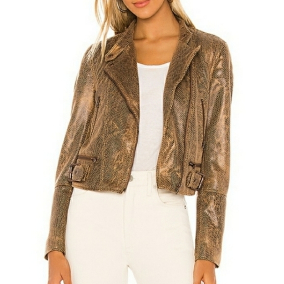 FREE PEOPLE SNAKE FÉNIX FAUX-LEATHER JACKET - Picture 2 of 12